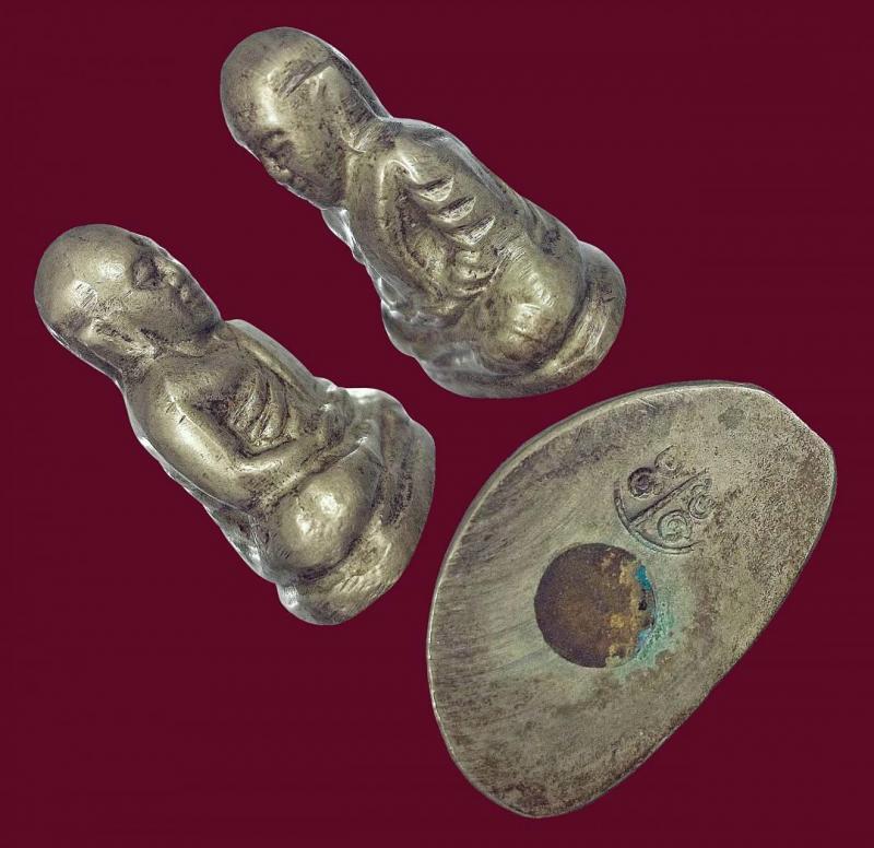 รูปหล่ออุดกริ่งหลวงพ่อเงิน วัดบางคลาน จ.พิจิตร ปี 15 พิมพ์คอแอล เนื้ออัลปาก้า