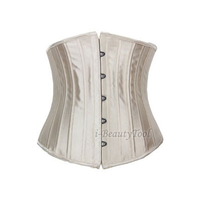 Corset คอร์เซ็ท ครึ่งตัว steel bone 26 แท่ง เกรดพรีเมี่ยม สีเนื้อทอง