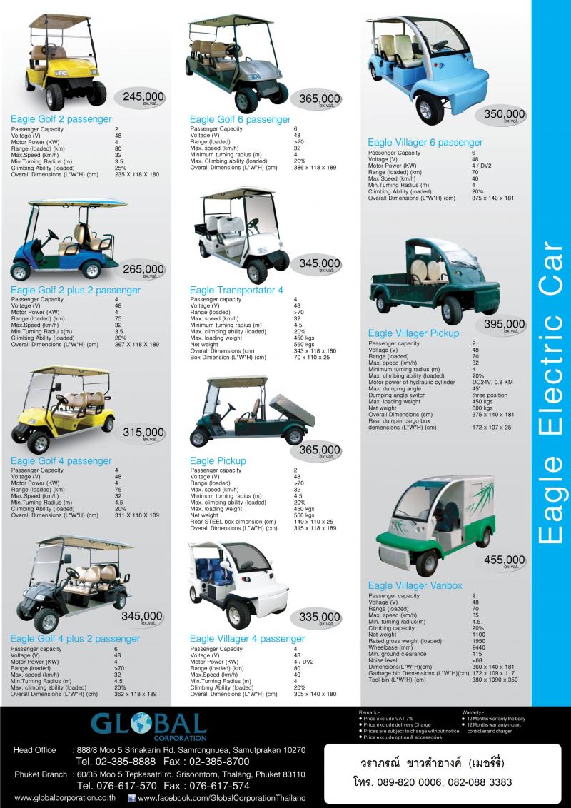 รถกอล์ฟ ขาย ให้เช่า ราย วัน-เดือน-ปี 