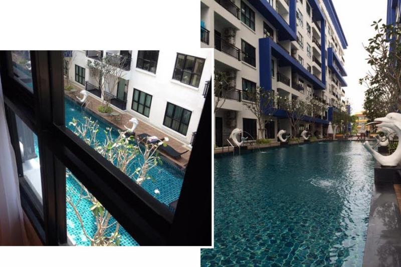 ขายคอนโด พัทยา Blue Residence Pattaya ห้องสวย วิวสระว่ายน้ำ 38.5 ตรม.