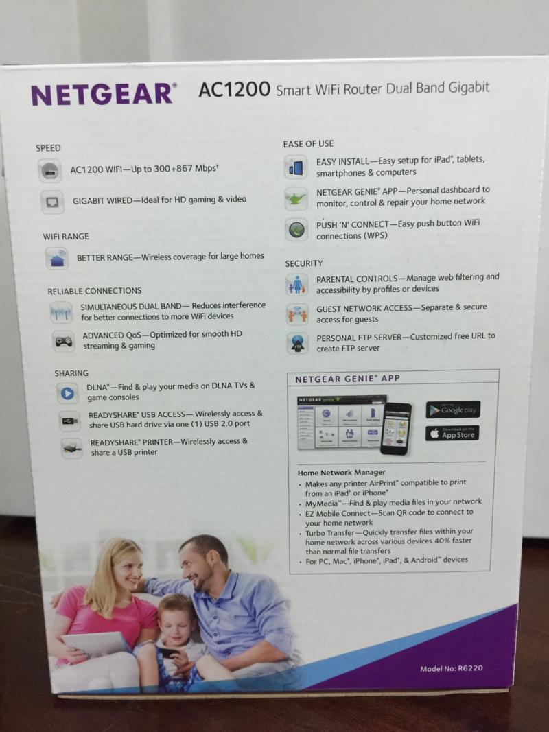 NETGEAR AC1200 Smart WiFi Router R6220