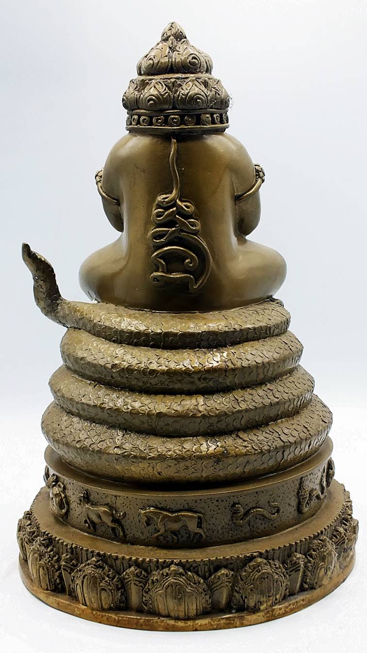 พระบูชาปิดตาพังพะกาฬ เนื้อโลหะผสม หน้าตัก 5 นิ้วสูง 12.5 นิ้ว