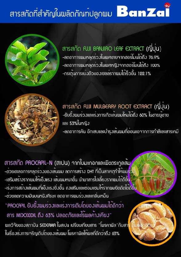 บันไซ เซรั่มปลูกผม ยาปลูกผมสูตรลับจากญี่ปุ่น BanZai Hair Serum