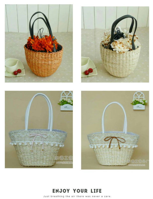 กระเป๋าสาน กระเป๋าสานแฟชั่น กระเป๋าสานสไตล์ญี่ปุ่น น่ารัก ฟรุ๊งฟริ้ง สไตล์ทะเลๆ