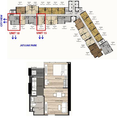 ขายดาวน์คอนโดหรู The Line จตุจักร-หมอชิต 1 ห้องนอน 34.25 ตรม มุมสวยที่สุดในโครงการ