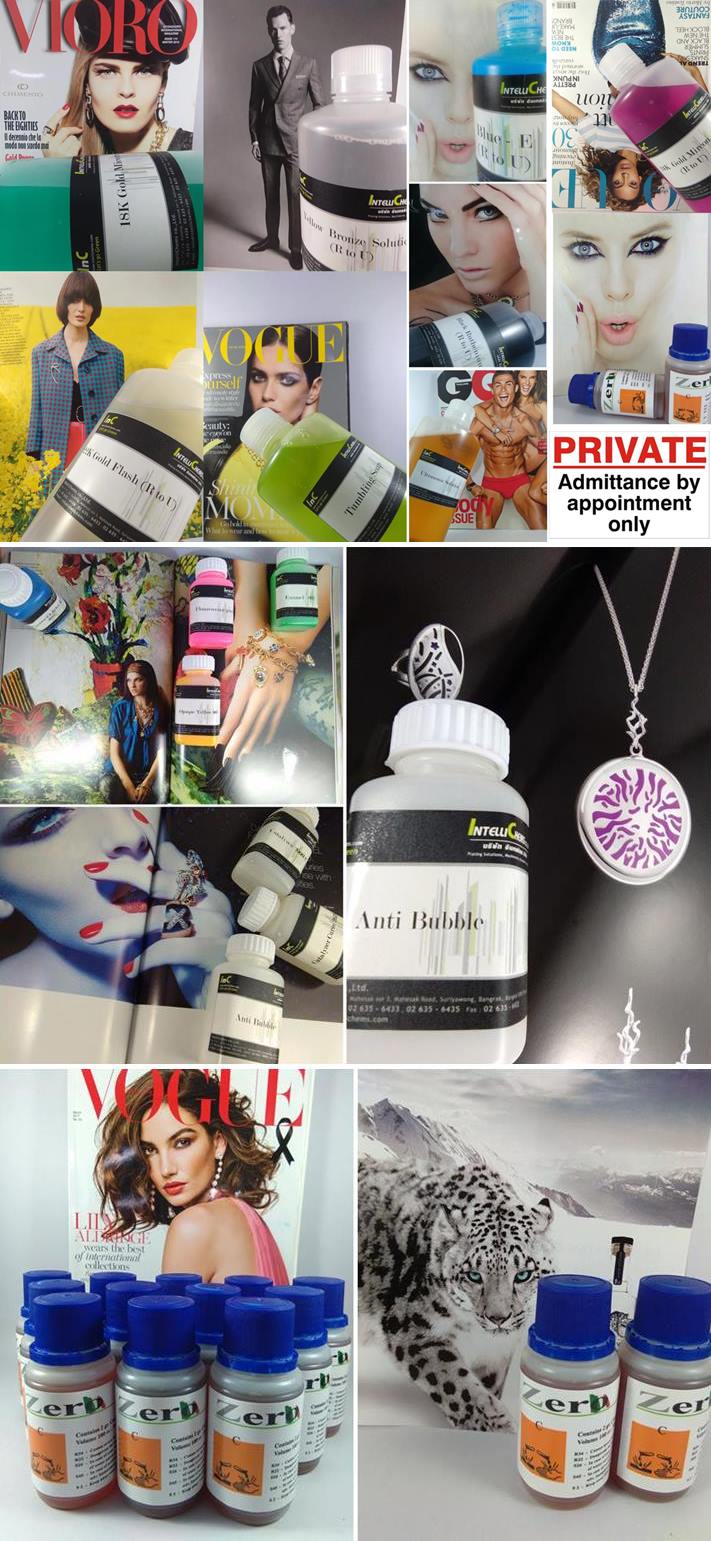 rhodium plating solution, jewelry rhodium, ผลิตงานจิวเวอร์รี่คุณภาพสูง ลงยาสีอินาเมล Enamels colur, เครื่องจักร, โรเดียมคุณภาพสุง Rhodium Zero บริษัท อินเทลลิเคม จำกัด