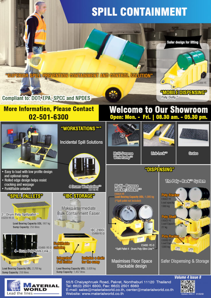 Spill Containment พาเลทรองรับสารเคมีรั่วไหล อุปกรณ์สำหรับดูแลจัดเก็บวัสดุหรือสารเคมีเหลว