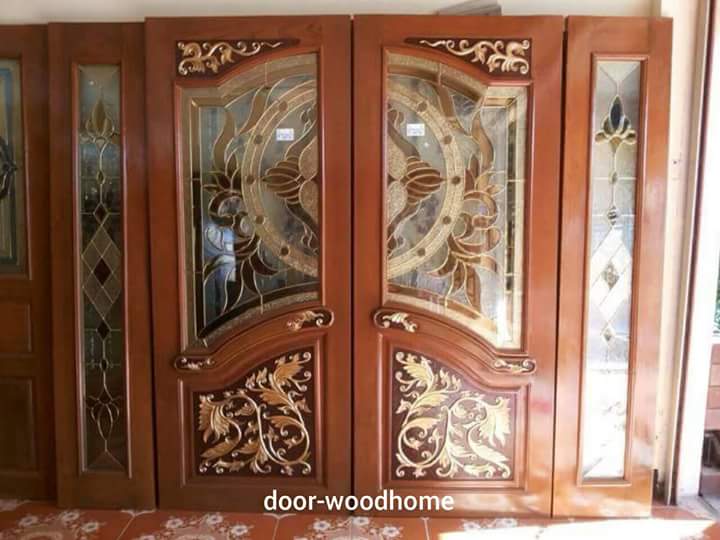 ร้านวรกานต์ค้าไม้ จำหน่ายประตูไม้สัก ประตูไม้สักกระจกนิรภัย