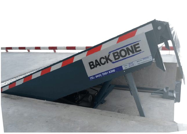 “Dock Leveler” สะพานปรับระดับฝังพื้น
 เพิ่มประสิทธิภาพในการโหลดสินค้า เข้า-ออก จากรถขนส่งสินค้า• สะพานปรับระดับสำหรับรถ Forklift แบบฝังพื้นเป็นอุปกรณ์มาตรฐานที่สำคัญสำหรับคลังสินค้าหรือโรงงานเพื่อทำให้การรับส่งสินค้าหรือวัตถุดิบต่างๆ
 ง่าย สะดวก รวดเร็ว และปลอดภัย• โครงสร้างสะพานผลิตจากเหล็กคุณภาพสูง
 เพื่อรองรับน้ำหนักของรถ Forklift และสินค้า• ความสูงของสะพานส
