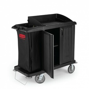 Housekeeping Cart, Black : รถเข็นแม่บ้านทำความสะอาด