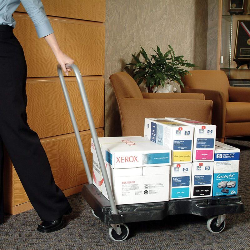 Rubbermaid : TRIPLE TROLLEY UTILITY DUTY รถเข็นรุ่นปรับมือจับได้