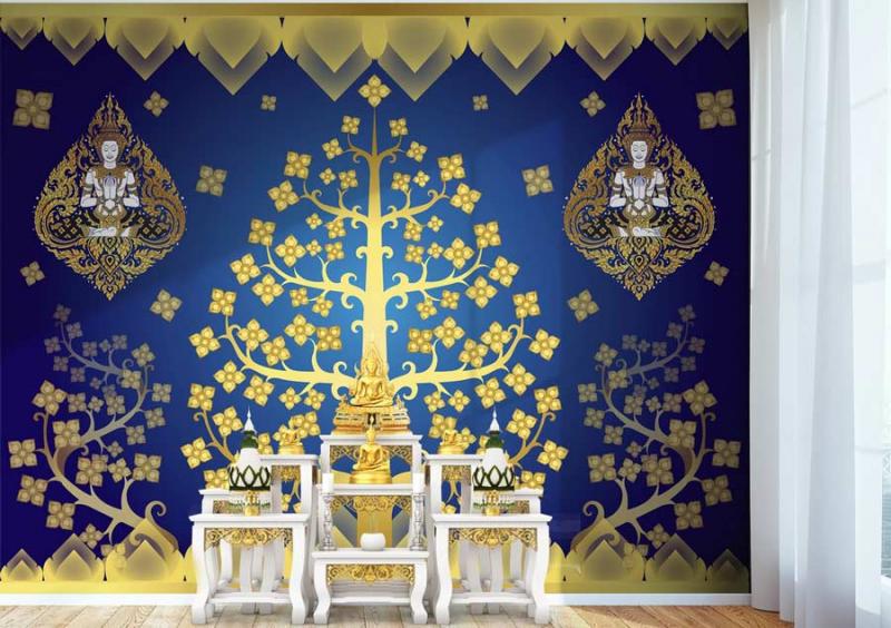 สั่งพิมพ์วอลเปเปอร์ลายดอกพุดตาน พระราม2 สมุทรสาคร