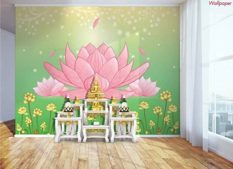 สั่งพิมพ์วอลเปเปอร์ลายดอกพุดตาน พระราม2 สมุทรสาคร