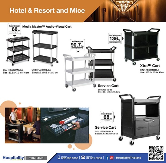 Hotel Service cart  รถเข็นเสิร์ฟอาหารและจัดเก็บภาชนะ,งานโรงแรมFG409300BLA	> 27,000.00  บาท ไม่รวม Vatติดต่อ วัชรภรณ์ กาทองบริษัท แมททีเรียล เวิลด์ จำกัด55/5 หมู่ 1 ถนนชัยพฤกษ์ ปากเกร็ด นนทบุรี 11120โทรมือถือ : 081-293-6635โทรศัพท์ : 02-501-6300 ต่อ 207อีเมล :salesco02@materialworld.co.th 