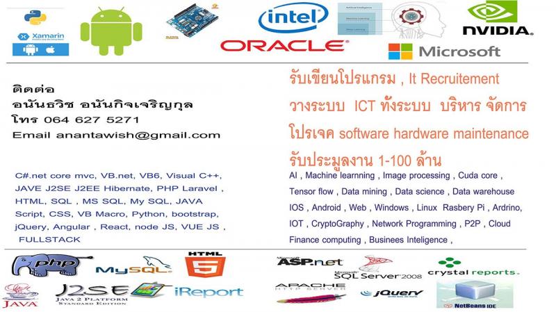 รับเขียนโปรแกรม , It Recruitement วางระบบ ICT ทั้งระบบ บริหาร จัดการ โปรเจค software hardware maintenance