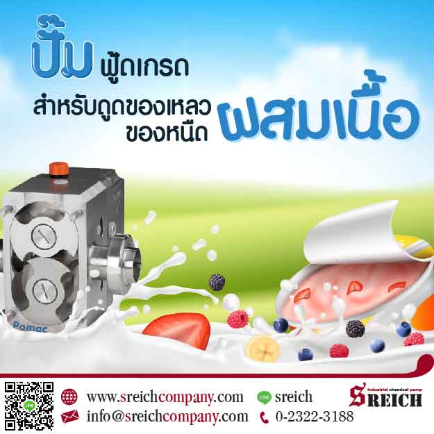 ปั๊มไดอะแฟรม ปั๊มเกรดอาหาร ปั๊มสำหรับดูดอาหารเหลว และเครื่องดื่ม Hygienic pumps