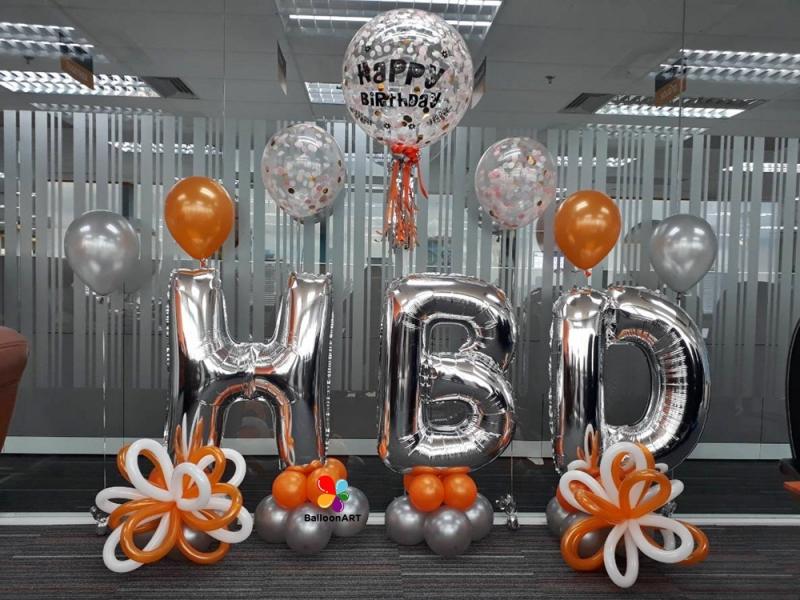 ลูกโป่งวันเกิด ลูกโป่งปาร์ตี้ ลูกโป่งตกแต่ง ลูกโป่งอัดแก๊ส ลูกโป่งตัวอักษร แบบเยอะ  ออกแบบฟรี