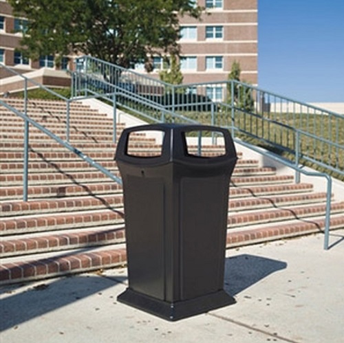 ถังขยะทรงเหลี่ยมช่องทิ้ง 4 ทิศทาง ได้มาตรฐาน FM Approval