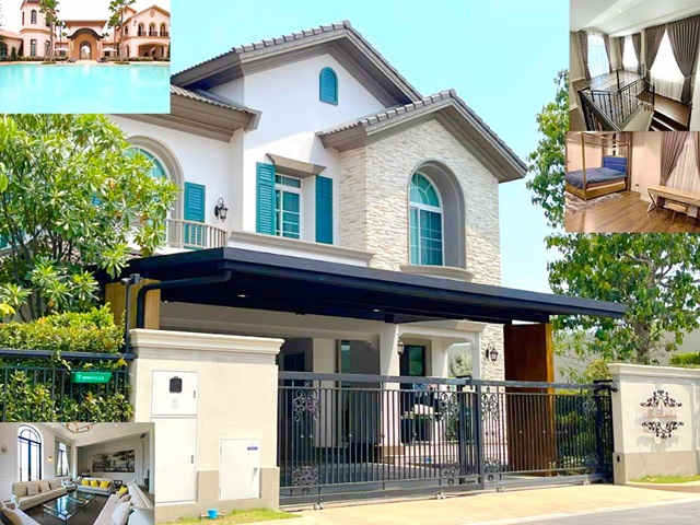 สุขาภิบาล5 MRTวัชรพล 3กม.เทพรักษ์ 112 ตรว. 4นอน จอดรถ5คัน  คฤหาสน์หรู 2ชั้น พหล-รามอินทรา พร้อมข้าอยู  รับคนจีน 