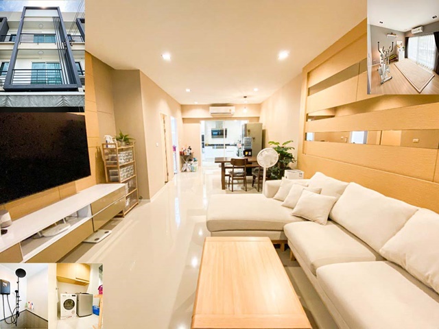 BTSอ่อนนุช 2กม. สุขุมวิท 77 บ้านทาวน์โฮม3ชั้น อุดมสุข พระโขนง บางจาก ปุณณวิถี 22 ตรว.3นอน 3น้ำ จอดรถ 2 คัน  กลางเมือง 