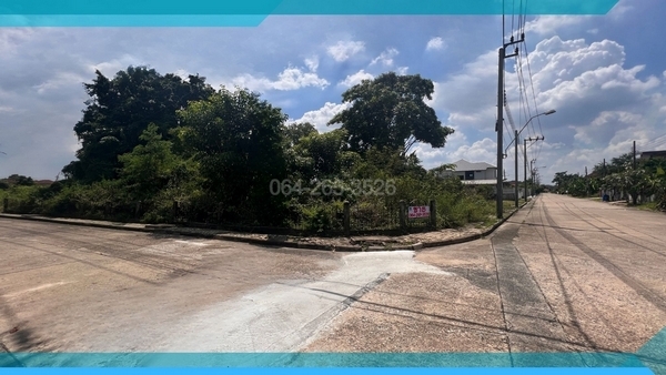 ขายที่ดิน 227 ตร.วา ราคาต่ำกว่าตลาด แปลงมุมสวยๆ ฮวงจุ้ยดี ติดถนน 2 ด้าน ม.ศุภาลัย เลค 2 ถนนคุ้มเกล้า ซ.5