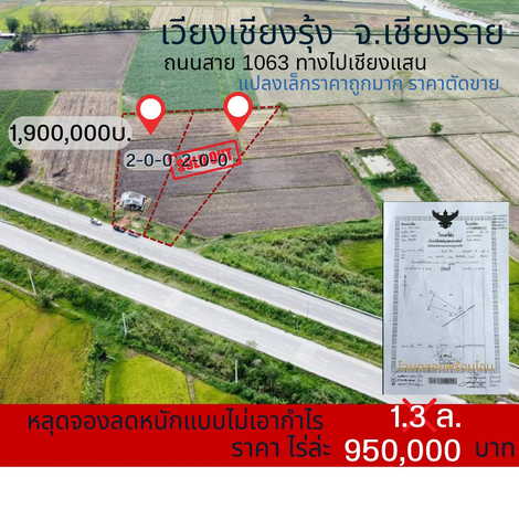 ขายด่วนที่ดินเปล่า ถมแล้ว  ต. ดงมหาวัน อ.เวียงเชียงรุ้ง เชียงราย