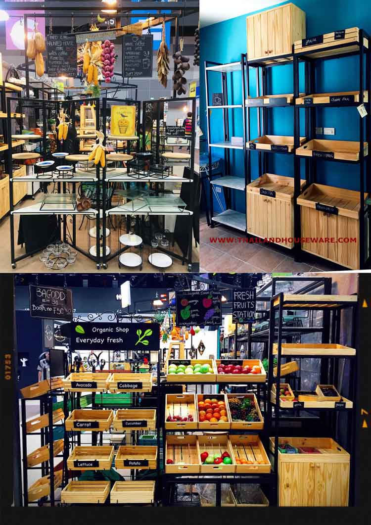 ชั้นวางเบเกอร์รี่ลังไม้ สีวินเทจ ชั้นโชว์สินค้าเอนกประสงค์ วางเบเกอร์รี่ จัดวางขนม ชั้นวางขวดไวท์ โต๊ะโชว์สินค้าแบบถอดประกอบได้ สินค้าดี ผลิตโดยคนไทย คุณภาพส่งออก