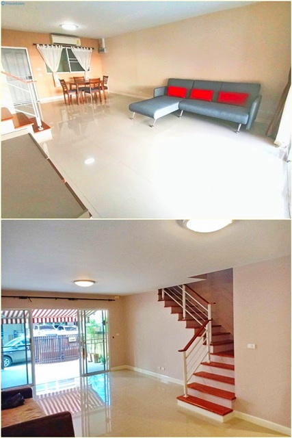 ตลาดลานบุญ ให้เช่าทาวน์โฮม 2 ชั้น เลี้ยงสัตว์ เฟอร์มาก ตลาดนำชัย  บ้านกลางเมือง โรบินสัน อ่อนนุช วงแหวน 21ตรว 190ตรม. 3นอน 2จอดรถ 3แอร์