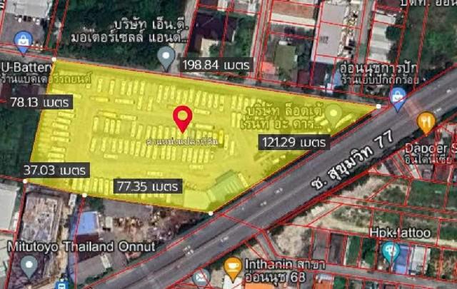 EPL-LS0250 ให้เช่าที่ดินแปลงใหญ่ ที่ดิน 7 ไร่ 3 งาน 65 ตารางวา ถนนอ่อนนุช สุขุมวิท 77 ที่ดินสวย ทำเลดี เหมาะทำธุรกิจ ใกล้รถไฟฟ้า 500 เมตร
