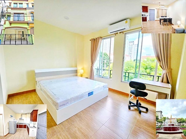 เฟอร์ครบทาวน์โฮม 3 ชั้น  อนุญาตเลี้ยงสัตว์ 22 ตรว. 216 ตรม. 27,999B-M 3นอน 3น้ำ 3จอดรถ 4แอร์ รร.นานาชาติไทย-สิงคโปร์  fully furnished pets allowed 22sq.wa. 216sq.m. 27,999B-M 3bed 3bath 3parking 4A/C. Thai-Singapore International School 3-story townhome ซ.ศรีด่าน 4 ถ.ศรีนครินทร์ ต.สำโรงเหนือ อ.เมืองสมุทรปราการ สมุทรปราการ 10270ปรับปรุงใหม่ทั้งหลัง  และเครื่องปรับอากาศใหม่ พร้อมอยู่  บ้านตั้งอยู่ด้านหน้าโครงการ บรรยากาศดี 3 ห้องนอน 3  ห้องน้ำ 1 ห้องนั่งเล่น1 ห้องครัว3 จอ