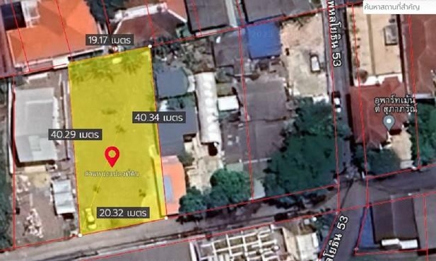ขายที่ดินถมแล้ว 200 ตารางวา ซอยพหลโยธิน 53 ใกล้รถไฟฟ้า BTS มหาวิทยาลัยศรีปทุม