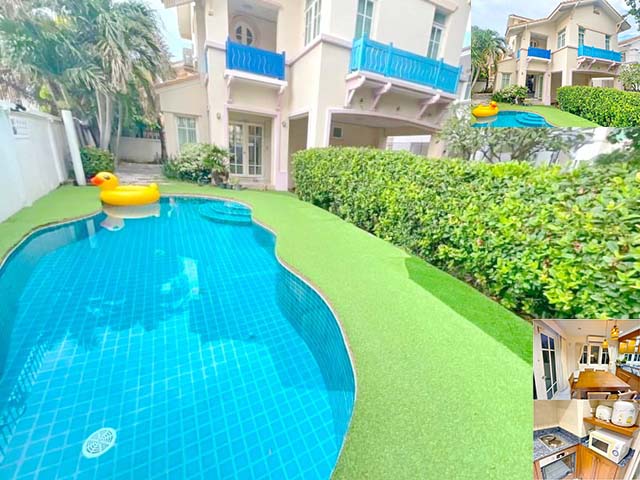 บ้านเดี่ยว2ชั้น Pool Villa หาดจอมเทียน 500 ม.ในพัทยา เฟอร์นิเจอร์ครบ 130ตรว. 250ตรม. 44,999B-M 3อน 3น้ำ 3จอดรถ 4แอร์Jomtien Beach 500m. 2-story Pool Villa in Pattaya fully furnished 130sq..wa 250sq.m. 44,999B-M 3bed 3bath 3parking 4A/C.ซ.จอมเทียน ตำบลหนองปรือ อำเภอบางละมุง ชลบุรี3 ห้องนอน1 ห้องนั่งเล่น1 ห้องครัว3 ห้องน้ำ3 จอดรถ4 แอร์สระว่ายน้ำสถานที่ใกล้เคียงหาดจอมเทียน ( 0.5 กม.)กรีนเวย์ไดร์ฟวิ่งเรนจ์กอล์ฟคลับ ( 2 กม.)หาดดงตาล ( 3 กม.) เทสโก้ โลตัส ซุปเปอร์มาร์เก็ต จอม