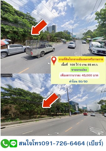 ขายที่ดินกลางเมืองนครศรีธรรมราช ตำบลศาลามีชัย อำเภอเมืองนครศรีธรรมราช จังหวัดนครศรีธรรมราช