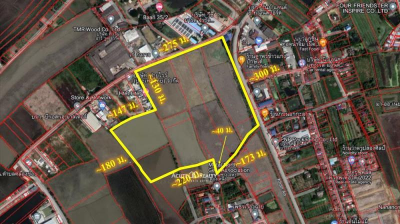 ขายที่นา ใกล้ อบต.คลองข่อย จากถนนราชพฤกษ์ 1.5 กม. ถึงที่ดิน ที่ติดถนน 2 เส้นเนื้อที่รวม 70-0-85.5ไร่