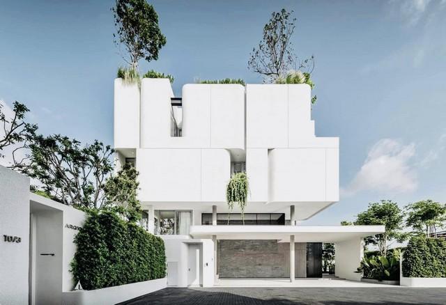  ขายบ้านเดี่ยว 6 ชั้น โครงการ ARQ 10 Krungthep Kreetha พร้อมสระว่ายน้ำและห้องใต้ดินตกแต่งพร้อมอยู่