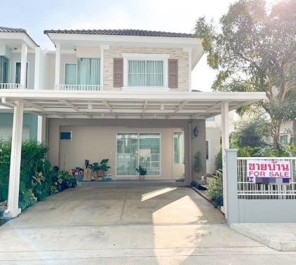 ขายบ้านแฝด 2 ชั้น หมู่บ้านวิลลาจิโอ ประชาอุทิศ 90 เนื้อที่ 36.3 ตรว. 4 นอน 2 น้ำ