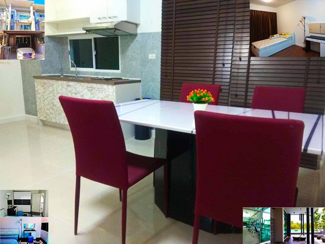 ให้เช่าทาวน์โฮมหรูใหญ่มาก 3 ชั้น พระราม9 แสนสิริ MRT ศรีกรีฑา ไบรท์ตัน  ตรงปก เฟอร์หรูครบ  ออฟฟิศ 22ตรว. 188ตรม. 3นอน เดอะมอลล์บางกะปิ