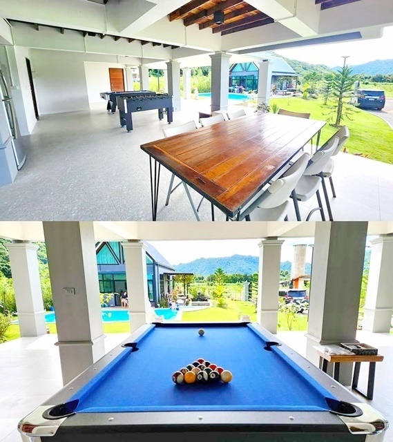 เขาใหญ่ ให้เช่าพูลวิลล่า 1-2หลัง 2 ชั้น  400ตรว. 1ไร่ 300ตรม. ธนะรัชต์ บรรยากาศดี 3-5 นอน 3-5น้ำ 2จอดรถ 5แอร์ กางเต็นท์ดูดาว เขาใหญ่