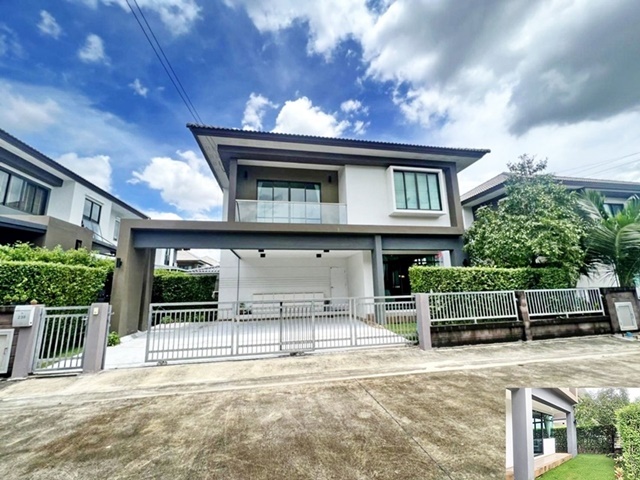 บ้านสวย บางนา-สุขาภิบาล2 ให้เช่าบ้านเดี่ยวใหม่ 2 ชั้น เอชเคปซีรีน เดอะ พาซิโอ มอลล์ เฟอร์ครบ 52ตรว. 268ตรม. 4นอน 3น้ำ 3จอดรถ 7แอร์ 