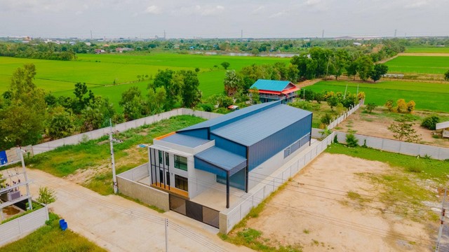 WAN411ให้เช่าโกดังเก็บสินค้า มีอ๊อฟฟิส บางบัวทอง  รถใหญ่เข้าได้