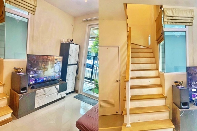 เมกา บางนา โกลเด้นท์ทาวน์ ให้เช่าทาวน์เฮาส์ 2 ชั้น หิ้วกระเป๋าพร้อมอยู่ 16.ตรว. 3นอน 2น้ำ 3แอร์ 1จอดรถ เฟอร์นิเจอร์ ครบครัน