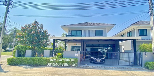 ขายบ้านพร้อมเข้าอยู่ได้เลย โครงการหมู่บ้านมณีรินทร์ไพเวซี่  ต.หนองขาม (บ้านหัวมุมสวยๆ)  