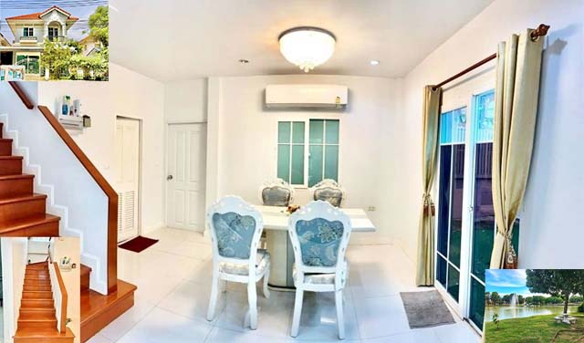 วิวทะเลสาบ จอดรถได้มาก MRTไทรม้า ขาย-ให้เช่าบ้าน 2 ชั้น ตลาดสดท่าอิฐ 40ตรว. 166ตรม. 2นอน 2น้ำ เพียวเพลส ราชพฤกษ์ 