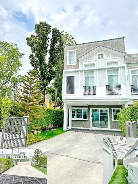 ให้เช่าบ้านหรูหรา 3 ชั้น หลังมุม มีสวน Indy2 บางนา รามคำแหง2 เฟอร์พร้อมอยู่ 38ตรว.142ตรม. 3นอน 3น้ำ 4แอร์ 4จอดรถ ตลาดนัมเบอร์วัน