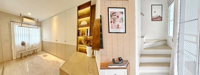 ให้เช่าบ้านหรูหรา 3 ชั้น หลังมุม มีสวน Indy2 บางนา รามคำแหง2 เฟอร์พร้อมอยู่ 38ตรว.142ตรม. 3นอน 3น้ำ 4แอร์ 4จอดรถ ตลาดนัมเบอร์วัน