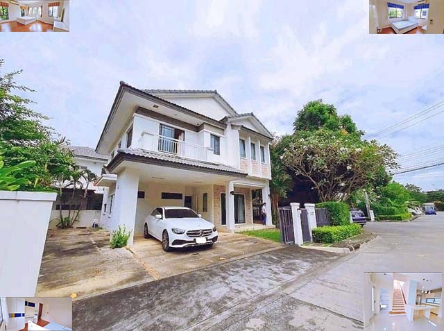 สารสาสน์วิเทศสายไหม 4-5นอน ให้เช่าคฤหาสน์หรูใหญ่มาก 2 ชั้น 92ตรว. 368ตรม. หัวมุม มัณฑนา เลค วัชรพล 2จอดรถ 5แอร์ มีศาลา 