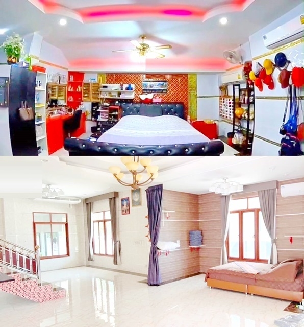 ชลบุรี ให้เช่า-ขายคฤหาสน์พูลวิลล่า 3 ชั้น  หรูหรา1 ไร่กว่า โลตัส พนัสนิคม 1.2 กม. บึงบูรพาฟิชชิ่งปาร์ค 802ตรม.  7นอน 7น้ำ 10แอร์