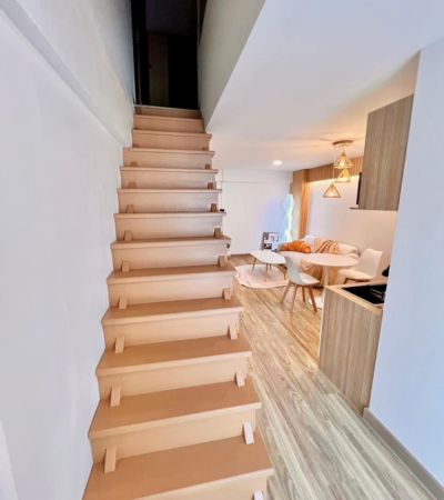 คอนโดรีโนเวทใหม่ "ห้องDuplex 2 ชั้น" ใกล้เซ็นทรัลเฟสฯ สไตล์มินิมอล เฟอร์นิเจอร์ครบพร้อมเข้าอยู่