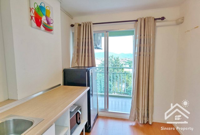 ให้เช่า ลุมพินี ชลบุรี -สุขุมวิท อาคาร E วิวเขา ห้องใหญ่ 26 ตร.ม. เฟอร์นิเจอร์ครบ พร้อมอยู่