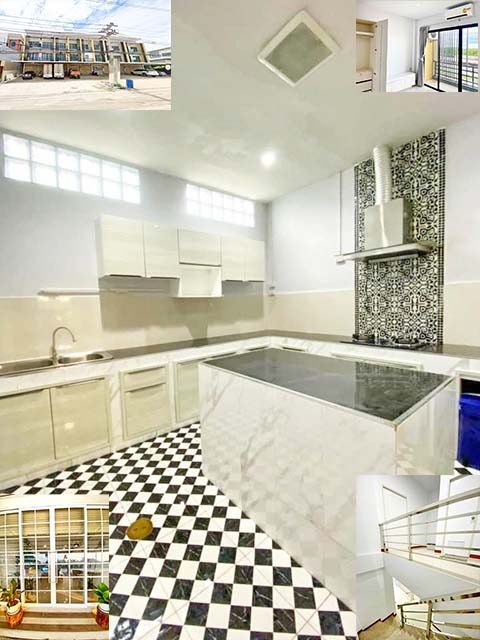 PTT Station แยกเทพราช เมกาโฮม ฉะเชิงเทรา ให้เช่าอาคารพาณิชย์ 3 ชั้น  ทำเลทอง แต่งครบพร้อมอยู่ 23ตรว. 200ตรม. 3นอน  4แอร์ ที่จอดรถ